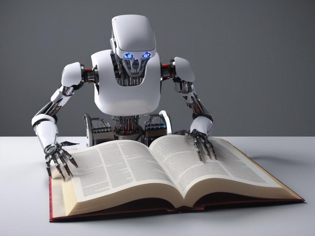 Робот растягивает книгу